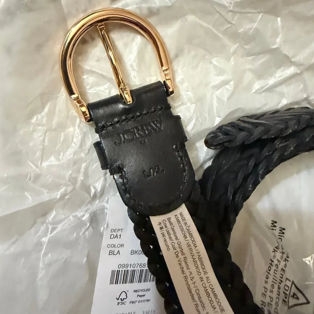 J. Crew Woven leather belt L/XL